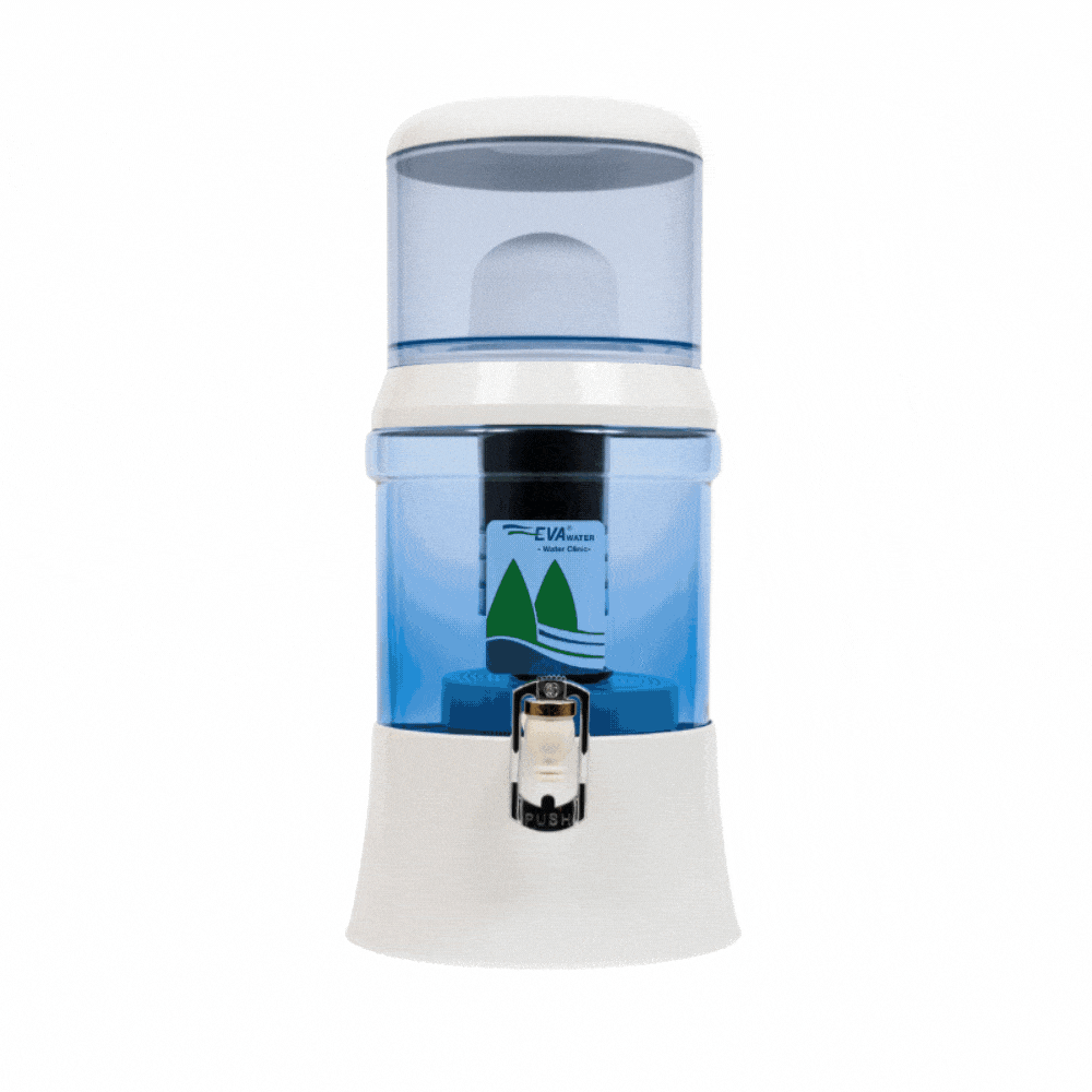 EVA UNITED LTD fontaine à eau eva Duo Fontaine EVA bep - cuve en verre, 7 litres + housse coloris gris foncé