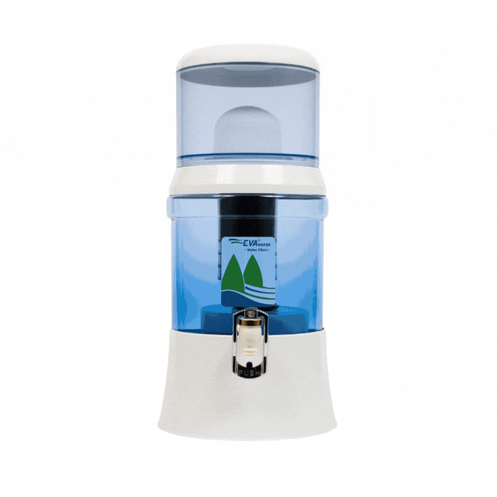 EVA UNITED LTD fontaine à eau eva Duo Fontaine EVA bep - cuve en verre, 7 litres + housse coloris jaune