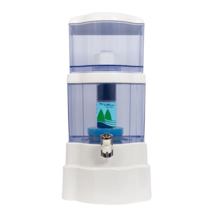 La fontaine EVA est un système naturel de filtration d'eau potable, autonome, fonctionnant par gravité naturelle. Le modèle BEP c'est 9 étapes de filtration pour purifier votre eau, remagnétiser l’eau du robinet pour une hydratation optimale . La fontaine EVA 2500 BEP convient pour plus de 6 personnes.